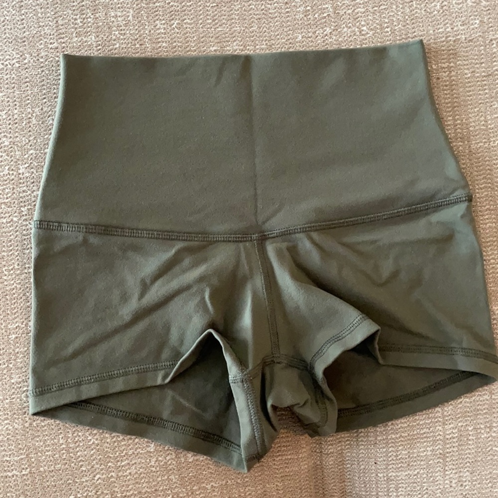 Lululemon Army Green Boogie Spandex Shorts size 2